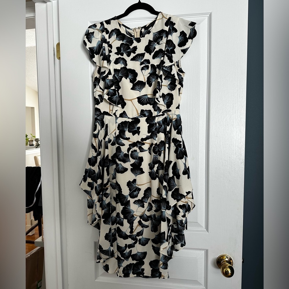 Navy and Cream Floral Dress
